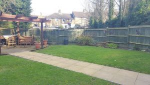 Back garden for residents at care home Rochester House