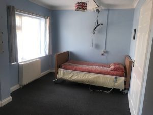 Adapted bedroom at Twyford gardens care service