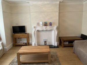 living room at achieve together white lodge home
