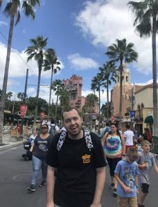 A person we support from the kings ripton care service having fun at disney land