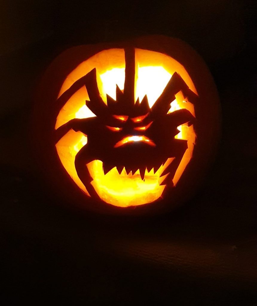 pumpkin with a spider