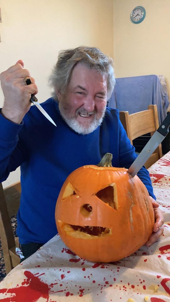 Maldwyn from Bargoed Hall social care service pumpkin carving competition
