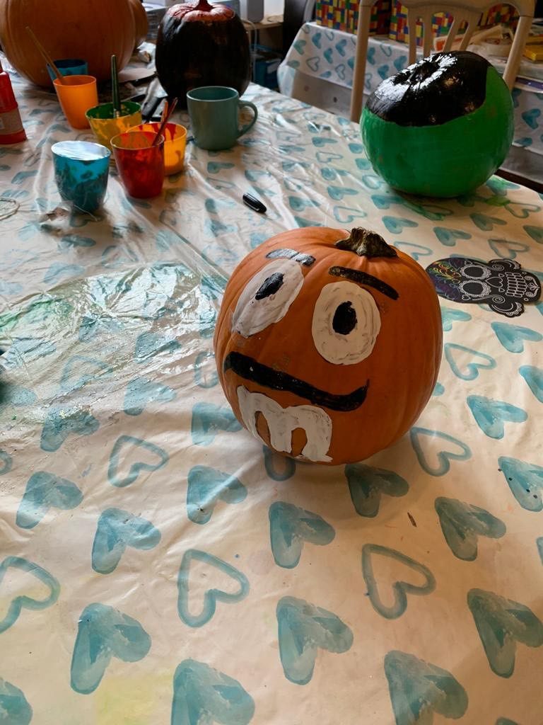 Arrowe Hall social care service pumpkin carving M&M