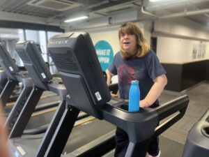 Rebecca on the treadmill